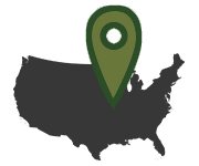 continental united states with location icon